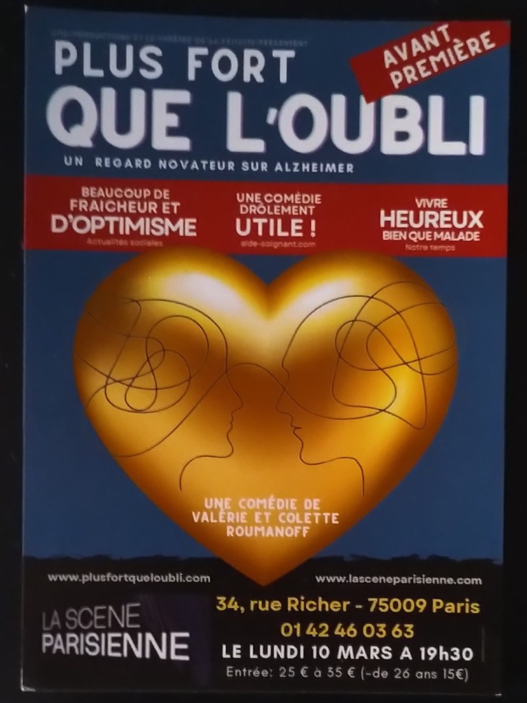 Affiche de la pièce de théâtre "Plus fort que l'oubli".