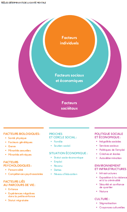 Infographie sur les déterminants en santé mentale.